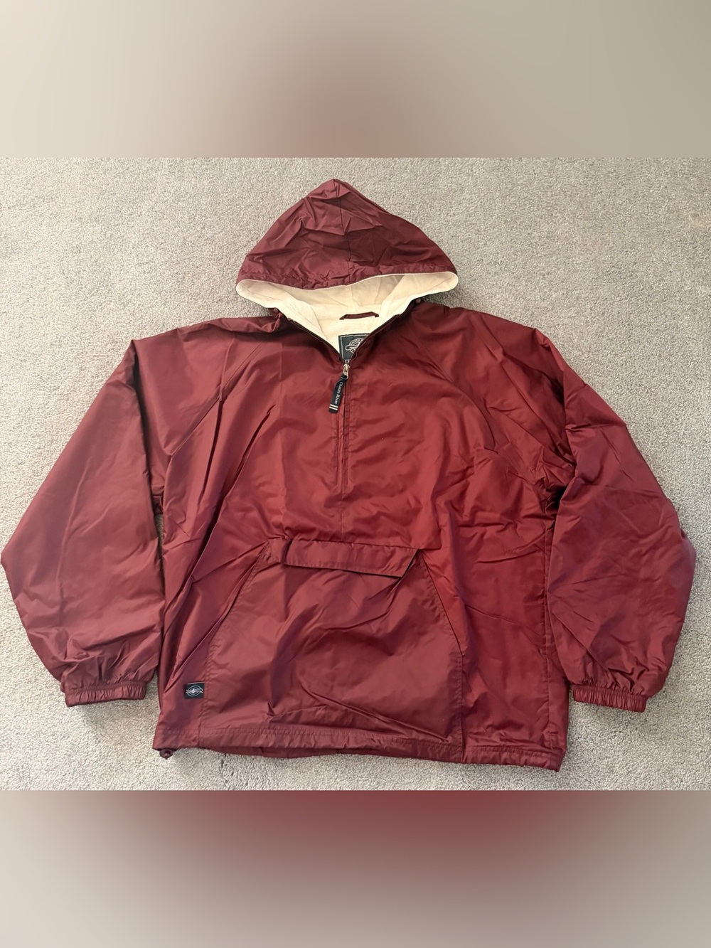 Charles River Vintage Style Maroon Anorak Windbreaker Jacket Large